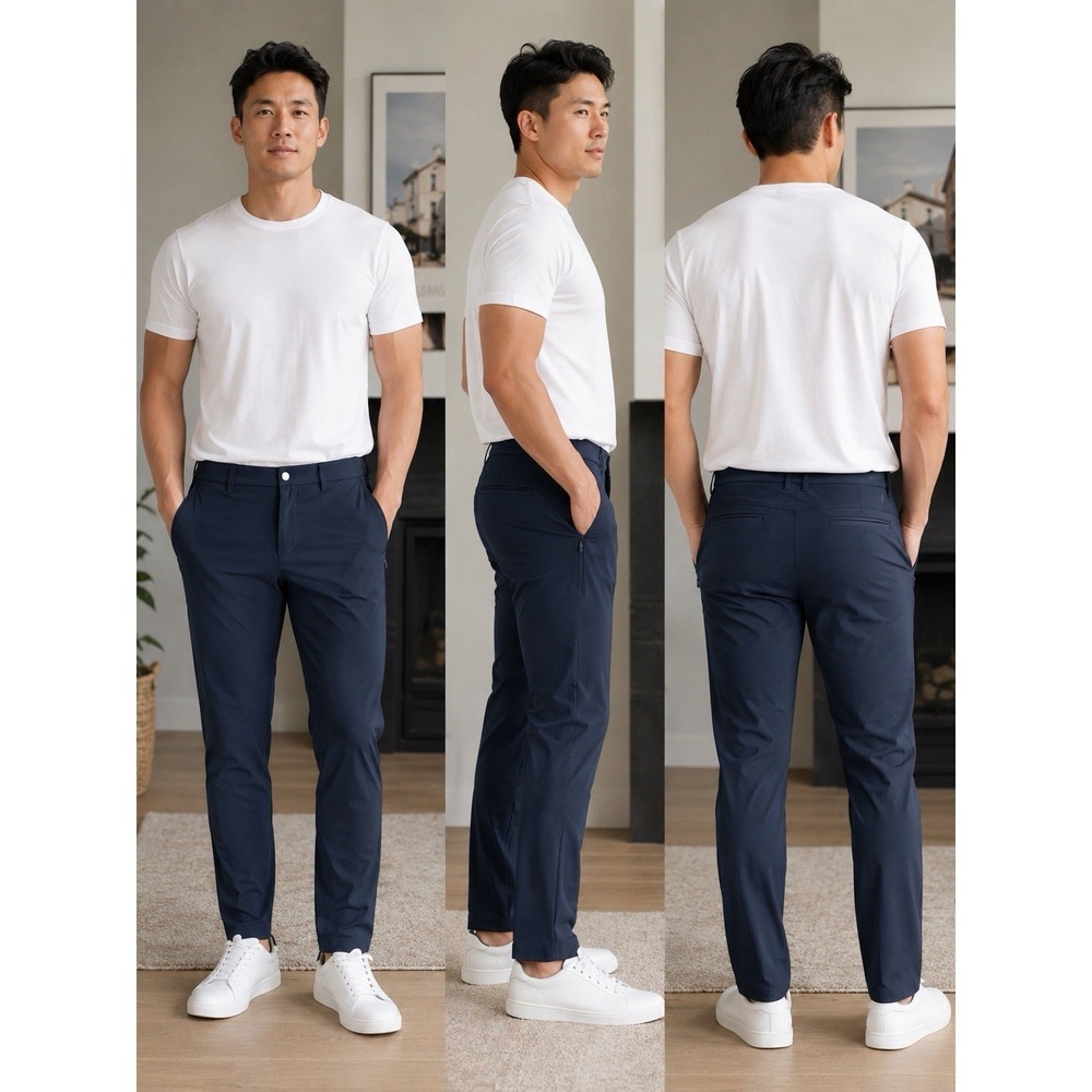 Lululemon Commission Pant Slim Mens 35 True Navy Warpstreme Chino Techwear #X8-4